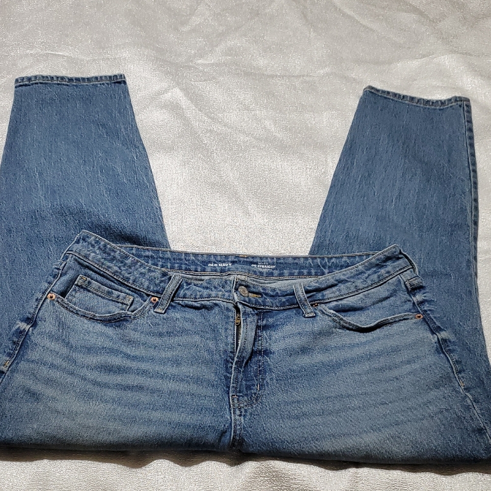Old Navy OG Straight High-Rise Size 14 Women's  Blue Jeans